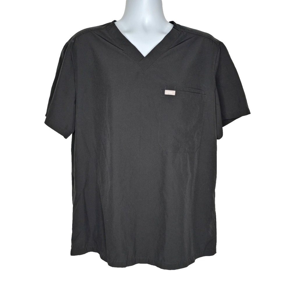 FIGS Men's XL Leon Scrub Top Pockets Black Technical Collection